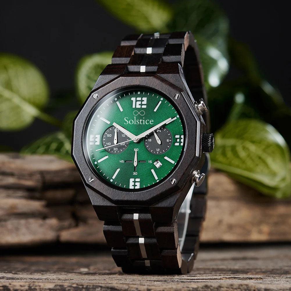 Aura Wood Chrono - Green Leaf Edition