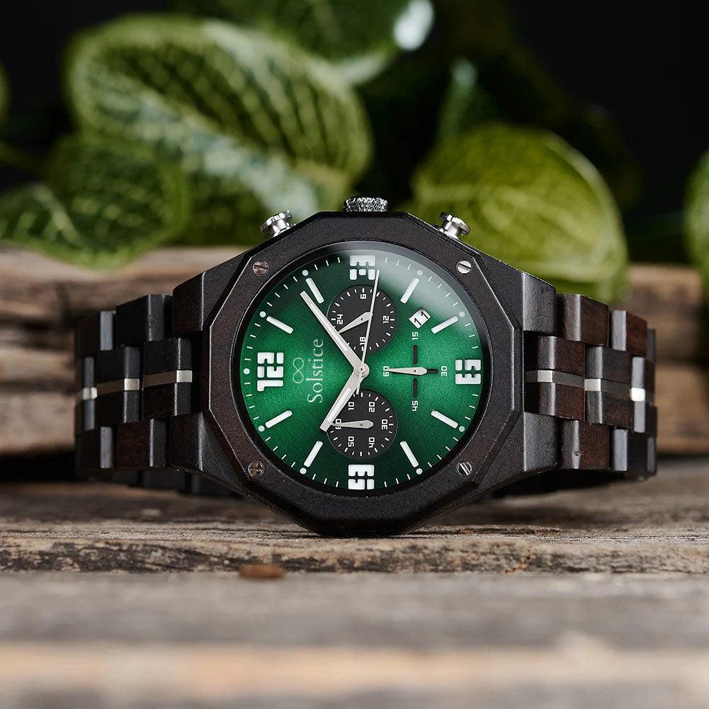 Aura Wood Chrono - Green Leaf Edition