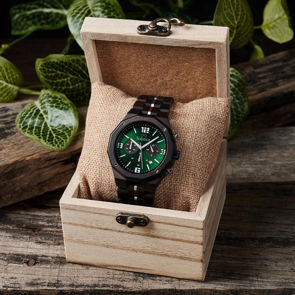 Aura Wood Chrono - Green Leaf Edition