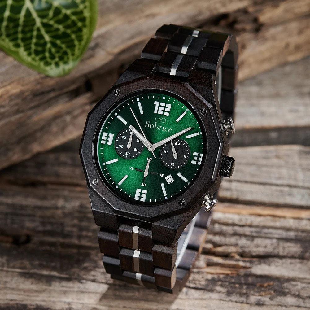 Aura Wood Chrono - Green Leaf Edition